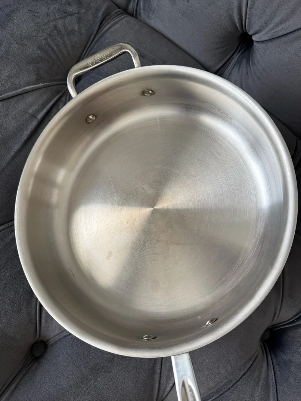 All-Clad Heavy-Duty Stainless Steel Sauté Pan with Helper Handle - Silver 3 Qt